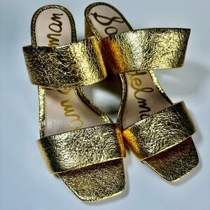Sam Edelman Golden Metallic Slide Sandals - Women